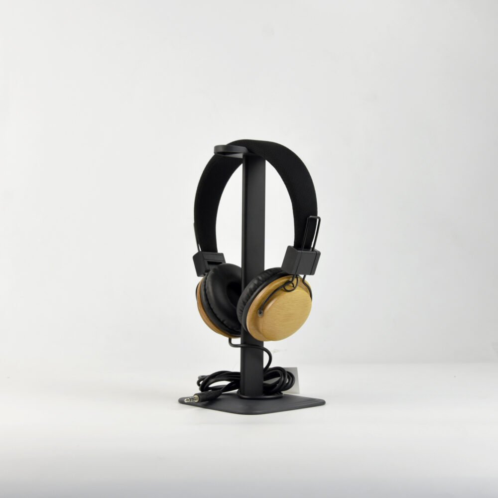 Vintage-Style Over-Ear Headphones with Real Wood Accents - Image 2